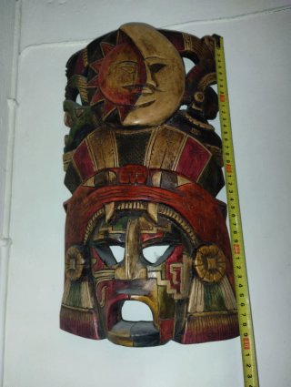 Lote 4 Máscaras Decorativas Madera/Cuero