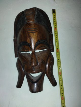 Lote 4 Máscaras Decorativas Madera/Cuero