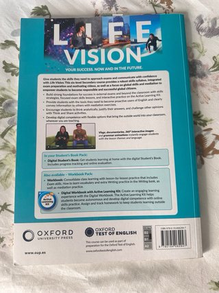 Pack libros Inglés 1º Bachillerato Life Vision B1+