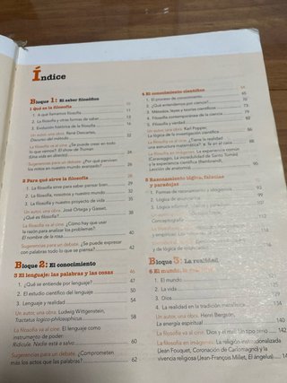 Filosofía, Bachillerato 1