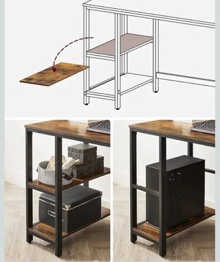 Mesa Escritorio Oficina con Estantes VASAGLE