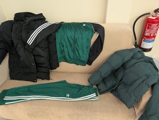 Conjunto Adidas y chamarras Zara T. 13-14
