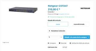 Switch Netgear GS724TPv2 ProSAFE 24-Port Gigabit