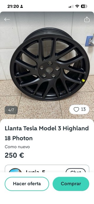 Tapacubos Tesla Model 3 Highland 18