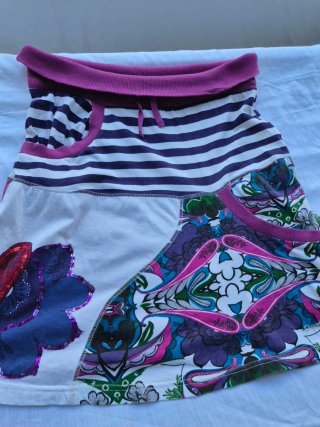 Falda Desigual Talla M Multicolor