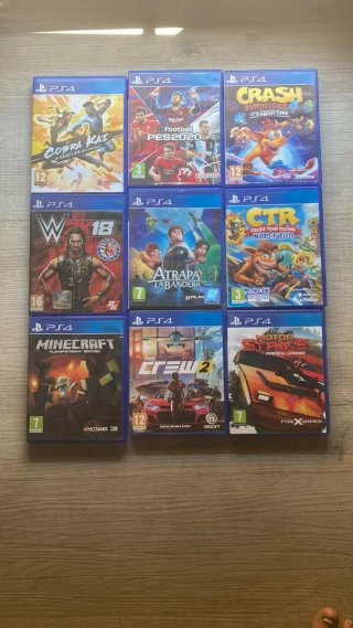 Lote Juegos PS4: Crash, Minecraft, PES 2020