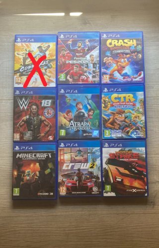 Lote Juegos PS4: Crash, Minecraft, PES 2020