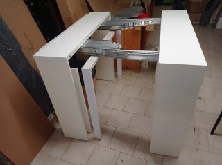 Mesa de consola extensible blanca
