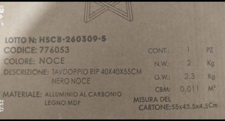 Tavolino 2 ripiani nero e legno
