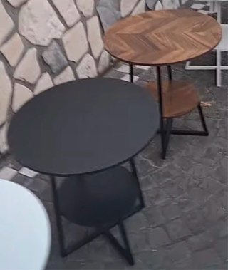 Tavolino 2 ripiani nero e legno