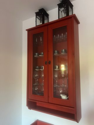 Aparador Vitrina Ikea Leksvik Rojo ed. especial
