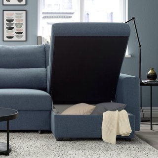 Sofá Chaiselongue Azul/Gris Tela