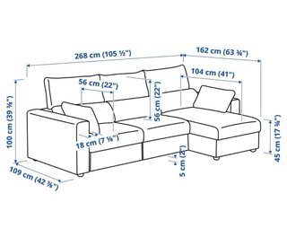 Sofá Chaiselongue Azul/Gris Tela