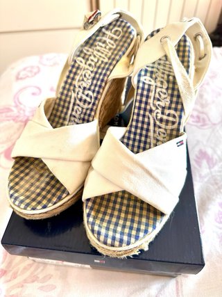 Sandalias cuña esparto Tommy Hilfiger