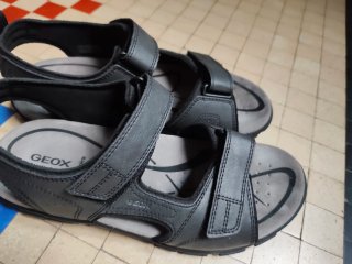 Sandalias Geox Hombre Negras y Grises