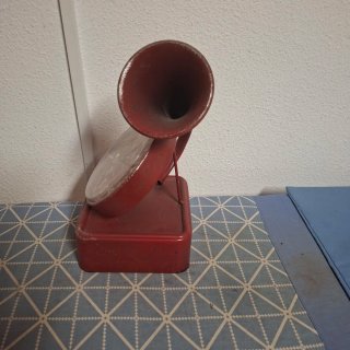 Reloj Decorativo Estilo Gramófono Rojo