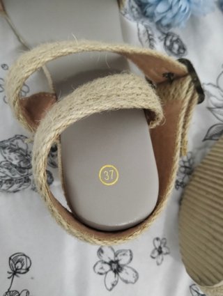 Cuñas esparto beige plataforma mujer 37