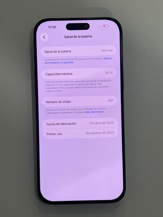 iPhone 16 Pro Max 256GB 91% Batería
