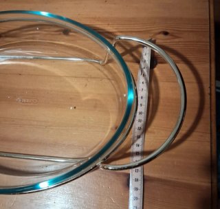 Pirofila Pyrex vetro con supporto in metallo nuova