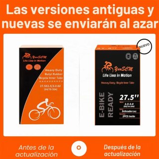 2 Cámaras Bicicleta YunSCM 27.5x2.5/3.0