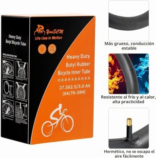 2 Cámaras Bicicleta YunSCM 27.5x2.5/3.0