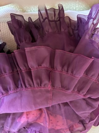 Traje de flamenca lunares rosa y morado