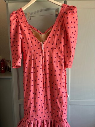 Traje de flamenca lunares rosa y morado