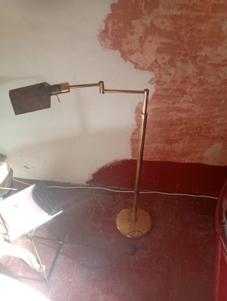 Lámpara de pie vintage latón articulada