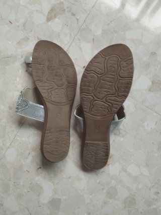 Sandalias fiesta plateadas lentejuelas n°41