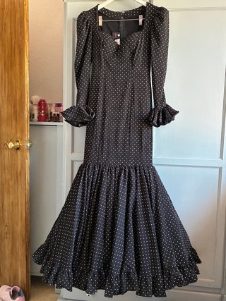 Traje de flamenca lunares negro y blanco