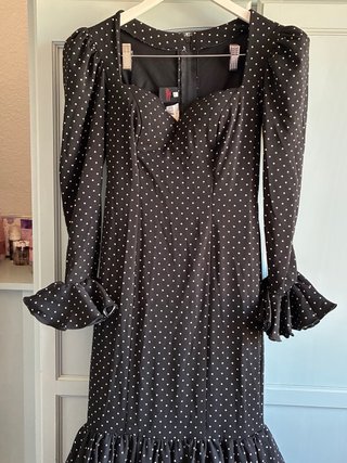 Traje de flamenca lunares negro y blanco
