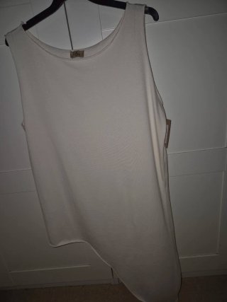 Camiseta larga tirante ancho beige One Size