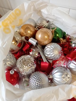 Lote bolas navidad doradas ,lote x 5 euros