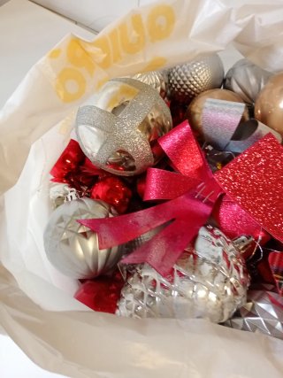 Lote bolas navidad doradas ,lote x 5 euros