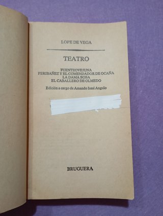 Libro: Fuenteovejuna / Peribañez y el Comendador..