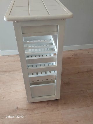 Mueble auxiliar cocina botellero blanco