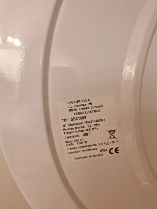 Termo Eléctrico Saunier Duval 100L