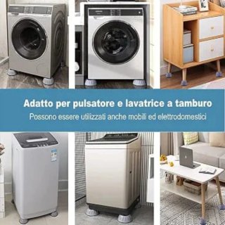 4 Pies Antivibración Lavadora Goma Universal