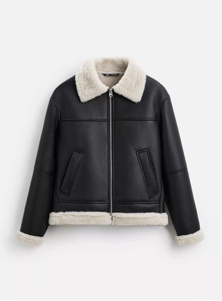 Cazadora Zara efecto piel forrada