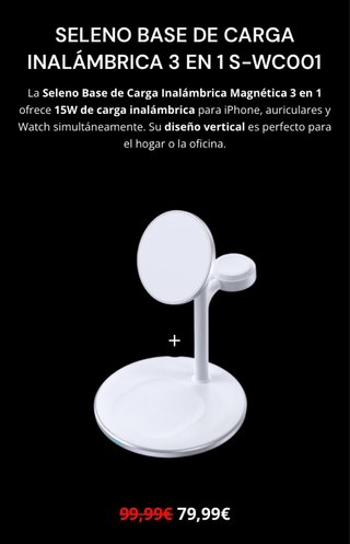 Caricatore wireless Seleno 3-in-1