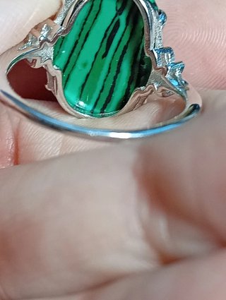 Anillo Plata Ley malaquita