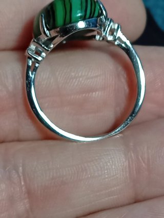 Anillo Plata Ley malaquita