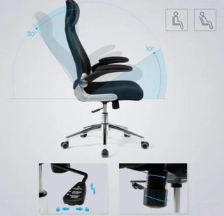 SONGMICS Silla giratoria de Oficina OBN86BK