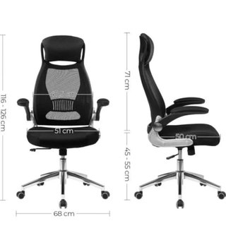 SONGMICS Silla giratoria de Oficina OBN86BK