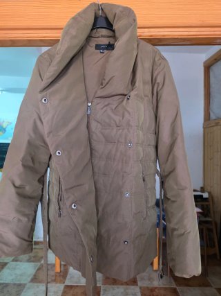 Chaqueta Zara Plumas Talla L Marrón
