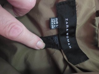 Chaqueta Zara Plumas Talla L Marrón