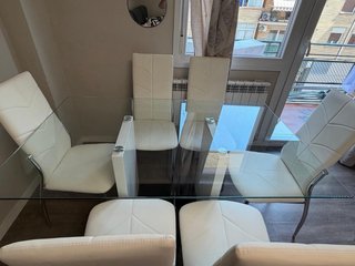 Sofá gris Mesa de crsital y regalo mesa de cebtro