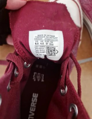 Converse alte rosse con zip. Colore borgogna