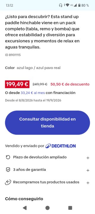 Tabla de surf hinchable usada 1 vez, decathlon