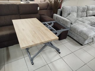 Mesa Centro Elevable y Plegable, Madera/Metal
